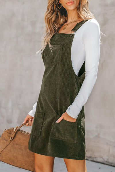 Sleeveless Corduroy Overall Dress