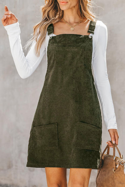 Sleeveless Corduroy Overall Dress