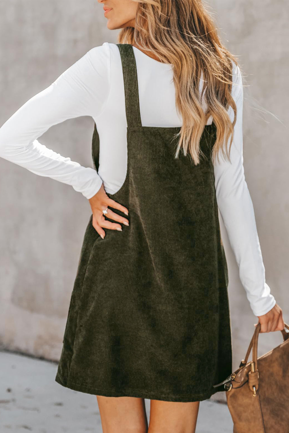 Sleeveless Corduroy Overall Dress